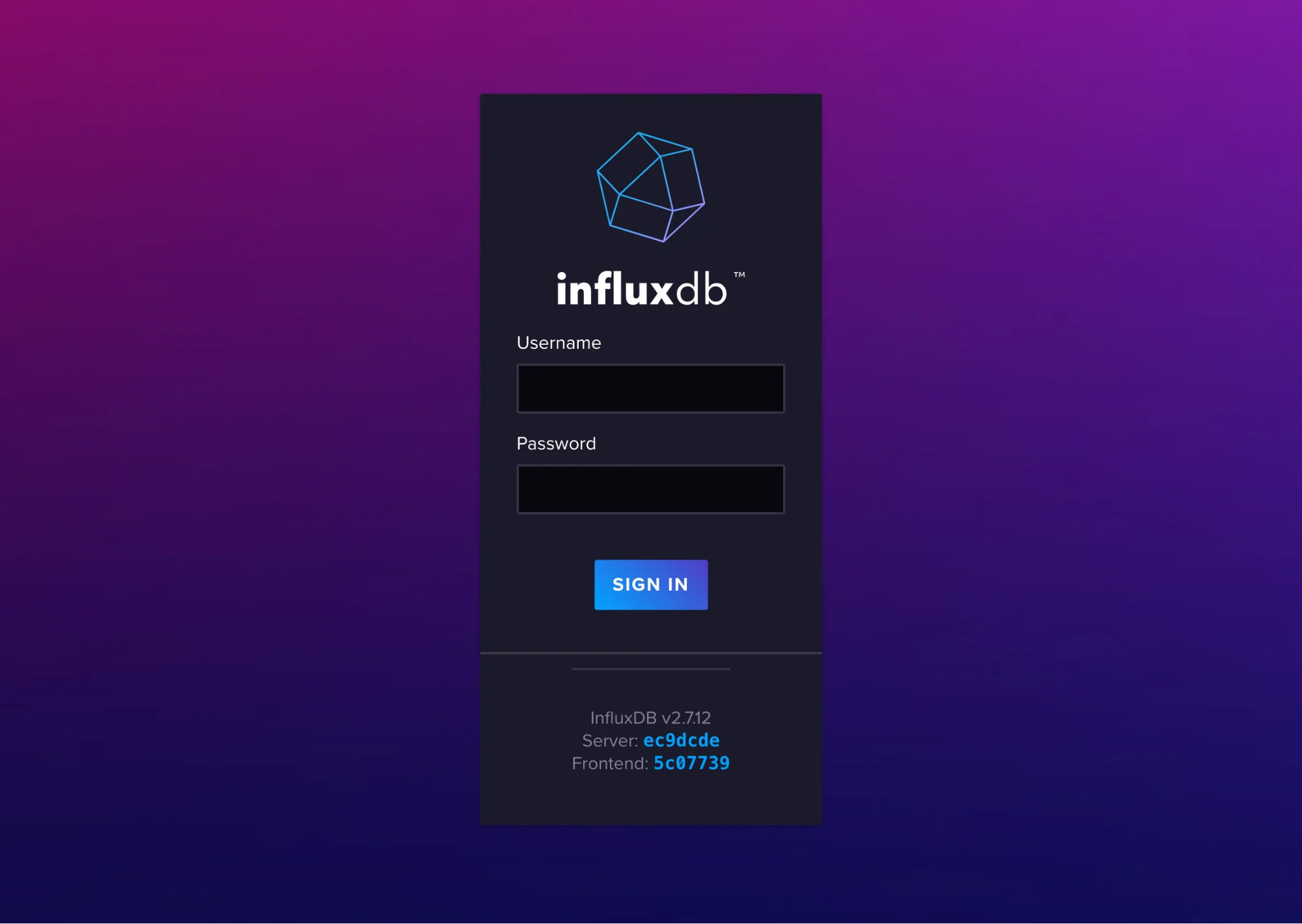 InfluxDB-Login